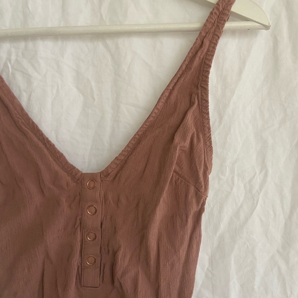 Free People Intimately brown V-Neck Buttoned Front Bodysuit Size Small - Picture 8 of 14
